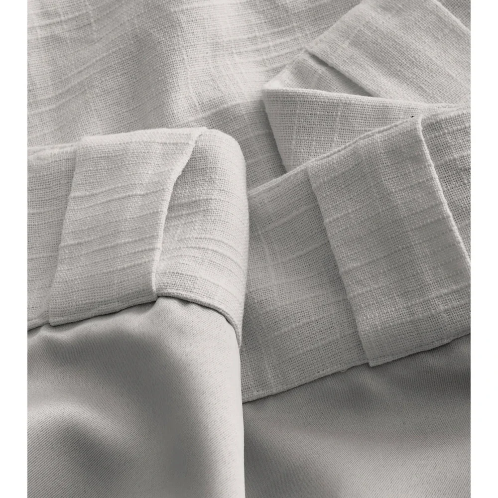 Quince Cloud Gray Cotton Slub Room Darkening Curtain Single Panel 48x96 NWOT